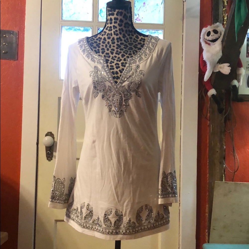 White and silver shirt